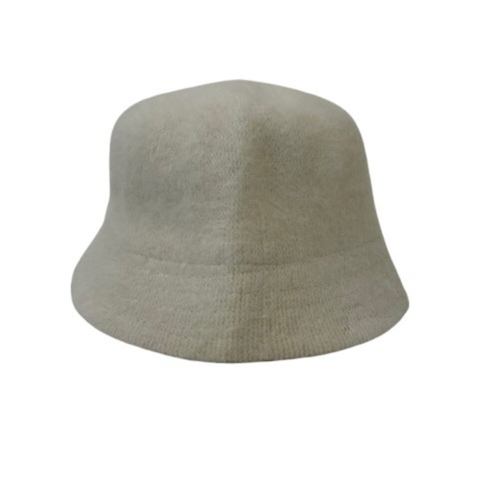 Vintage Style Ivory Fuzzy Angora & Wool Blend Bucket Hat Soft Retro Cloche Y2K